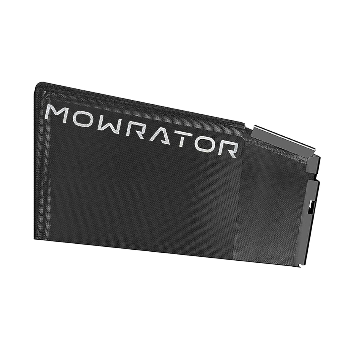 black mowrator s1 grass bag replacement with visible 'mowrator' branding.