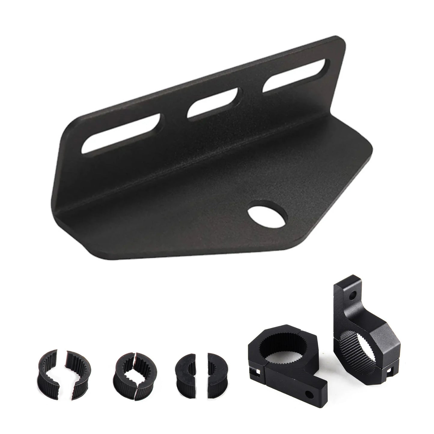 mowrator trailer hitch kit all-weather steel l-bracket and mounting clamps.