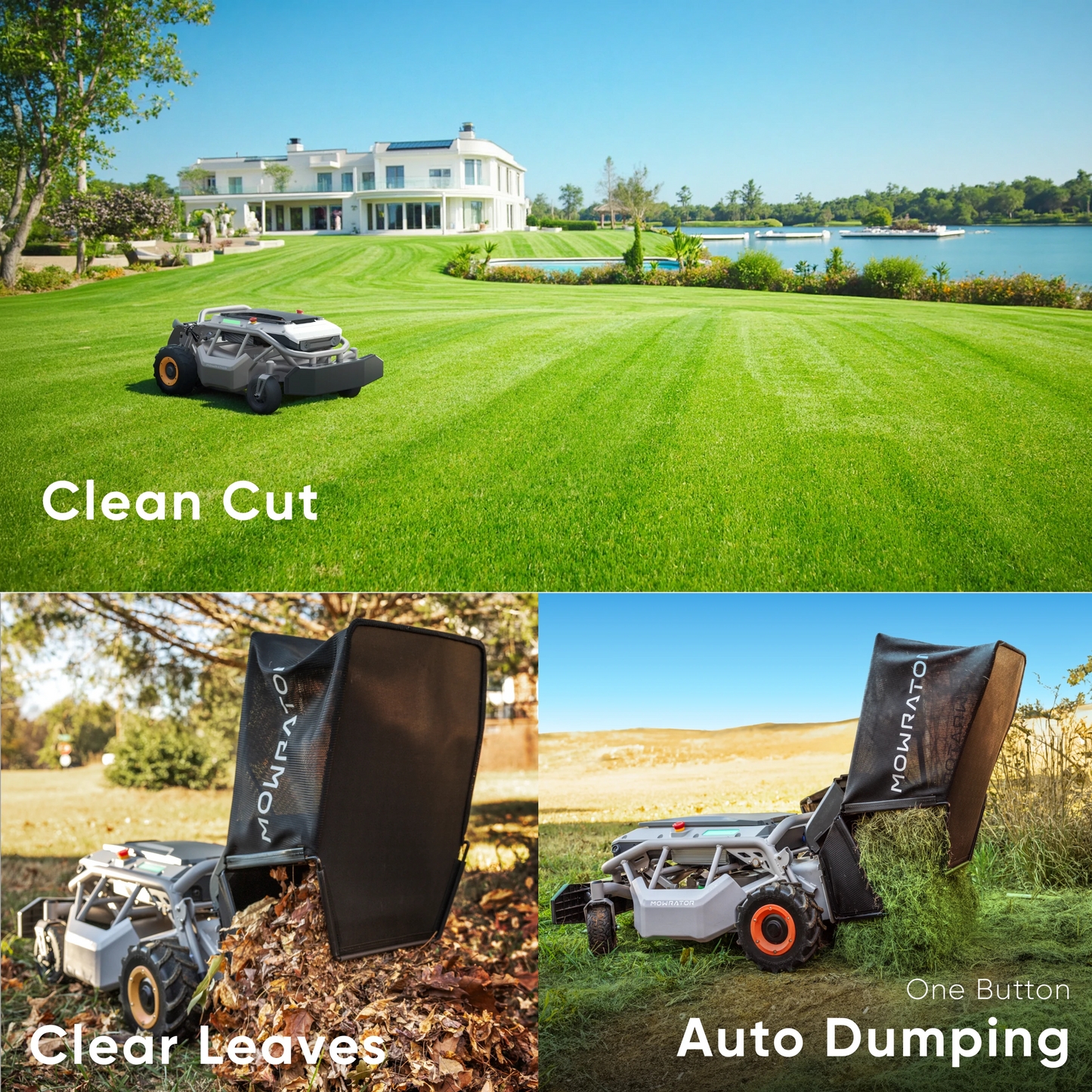 mowrator s1 2wd beast leafvac pro bundle: s1 2wd lawn mower+auto dumping bag+mulching blade
