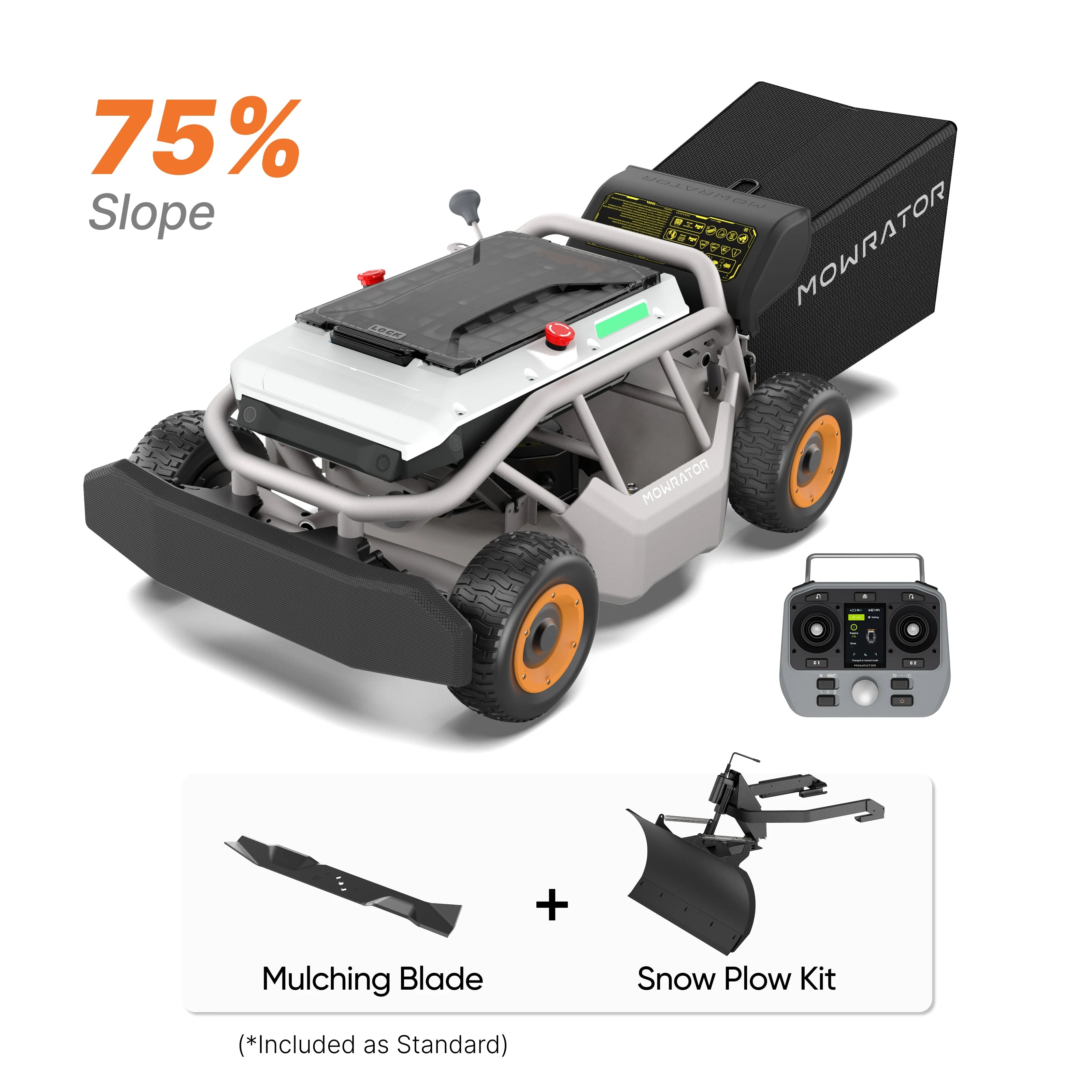 Mowmow  S1 4WD 75% Slope Mower | Mow, Vac & Plow Bundle – MOWRATOR