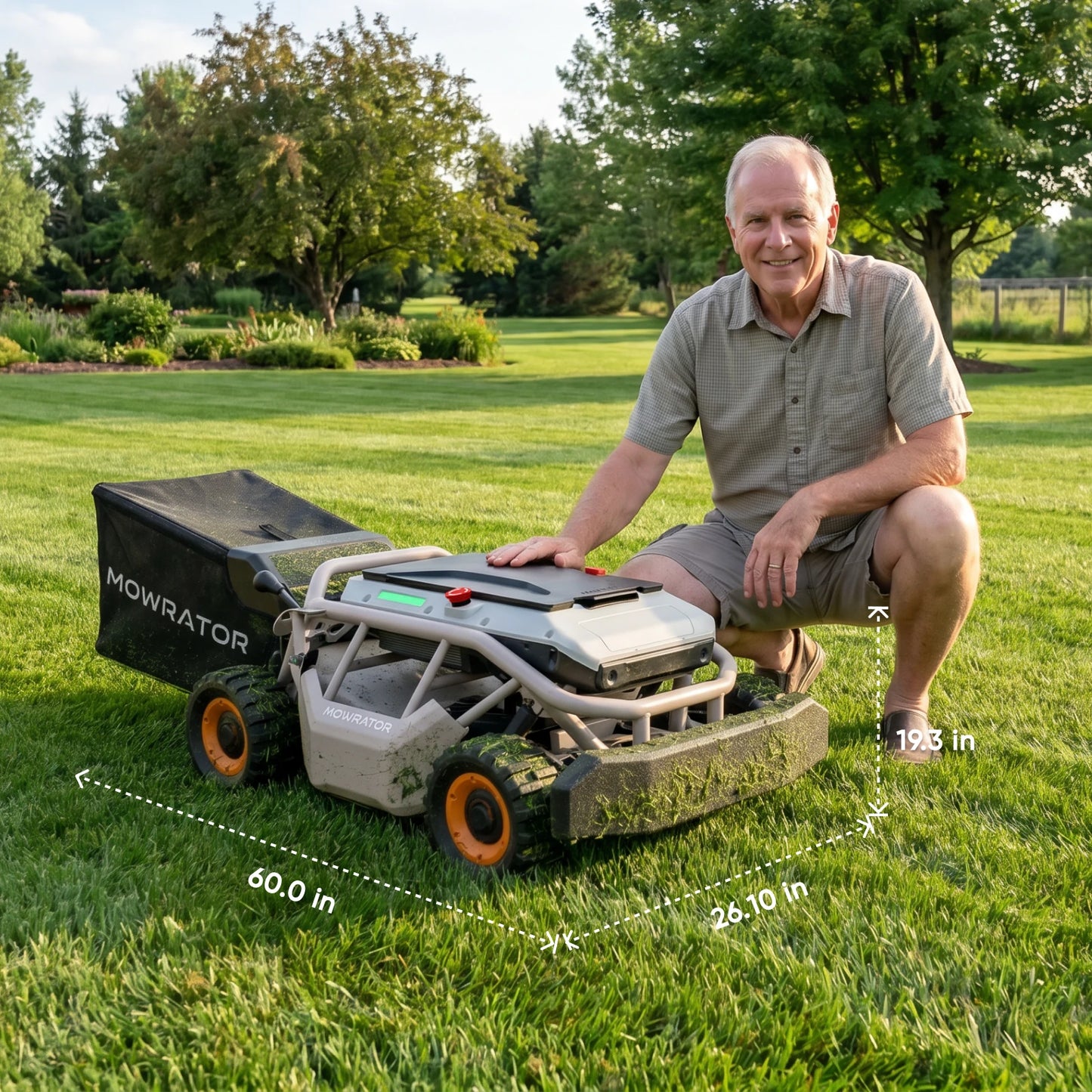 mowrator s1 21" leaf & lawn 4wd 85% slope (40°) remote control mower wide wheel edition