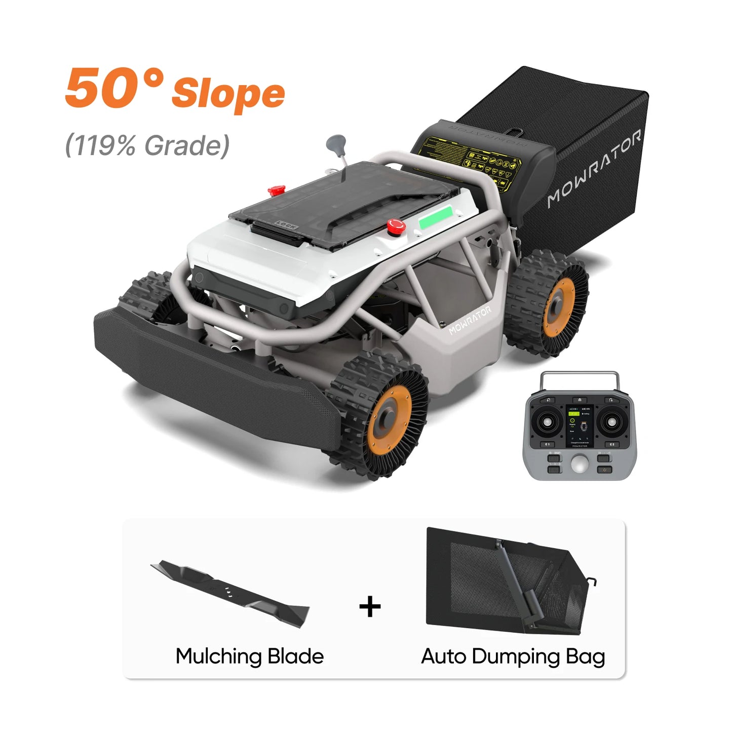 mowrator s1 auto-dumping lawn care bundle
