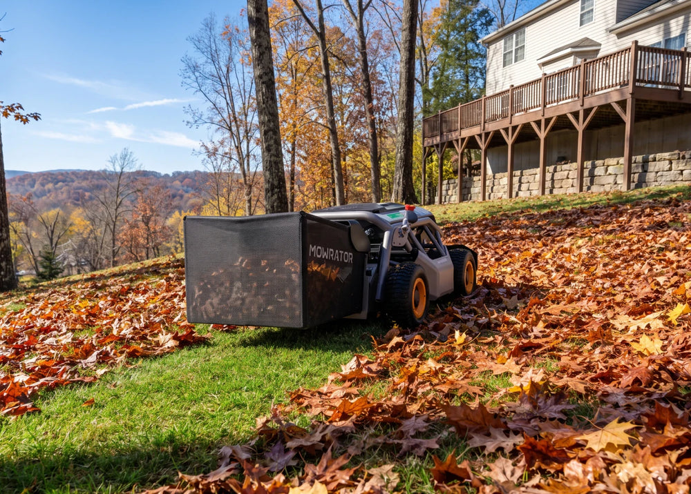 Leaf mulching feature