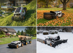 Mowrator S1 remote control lawn mower for slope mowing, leaf collection, towing and snow plowing