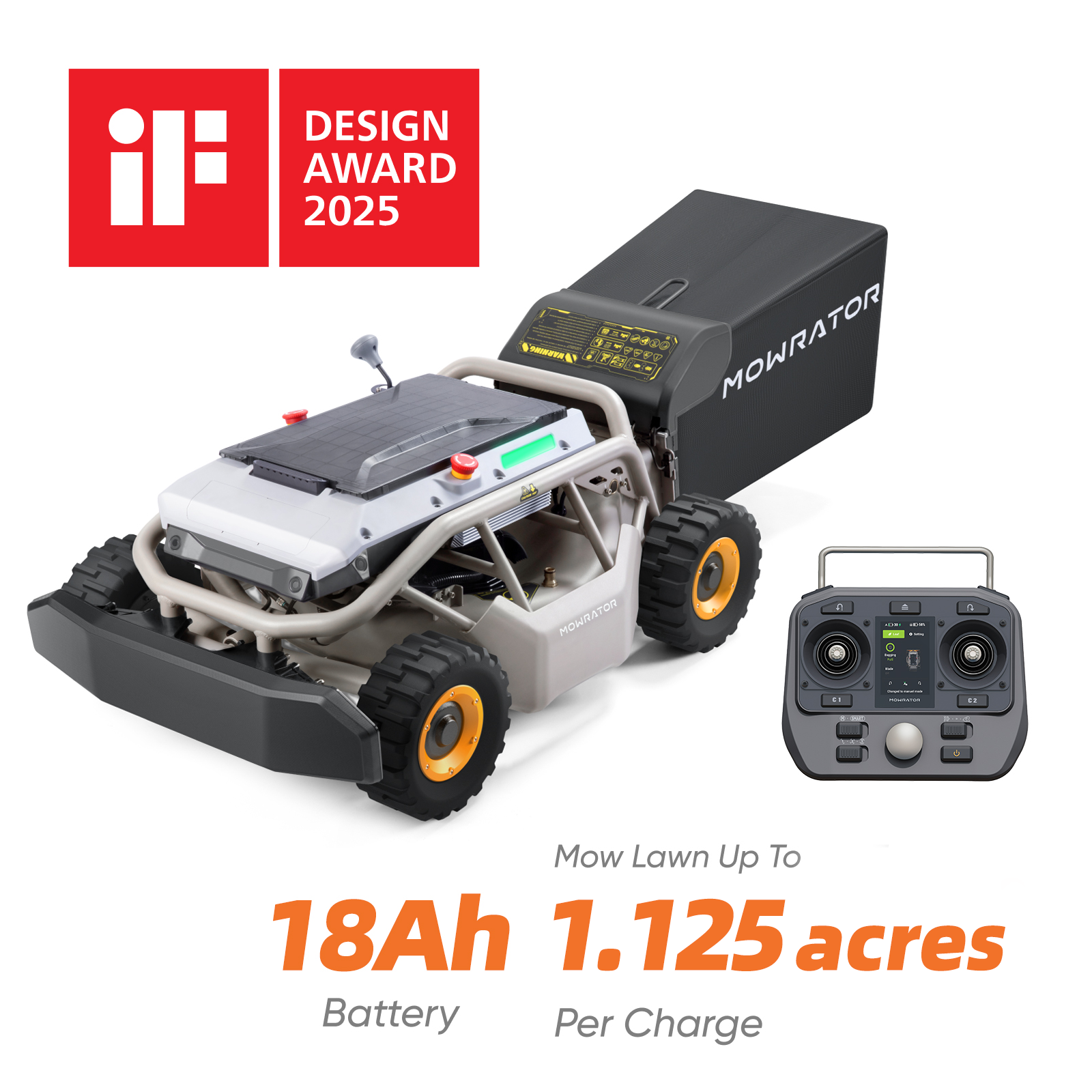 Mowrator S1 Remote Control Lawn Mower 4WD 85% Slope(Wide Wheels Edition)