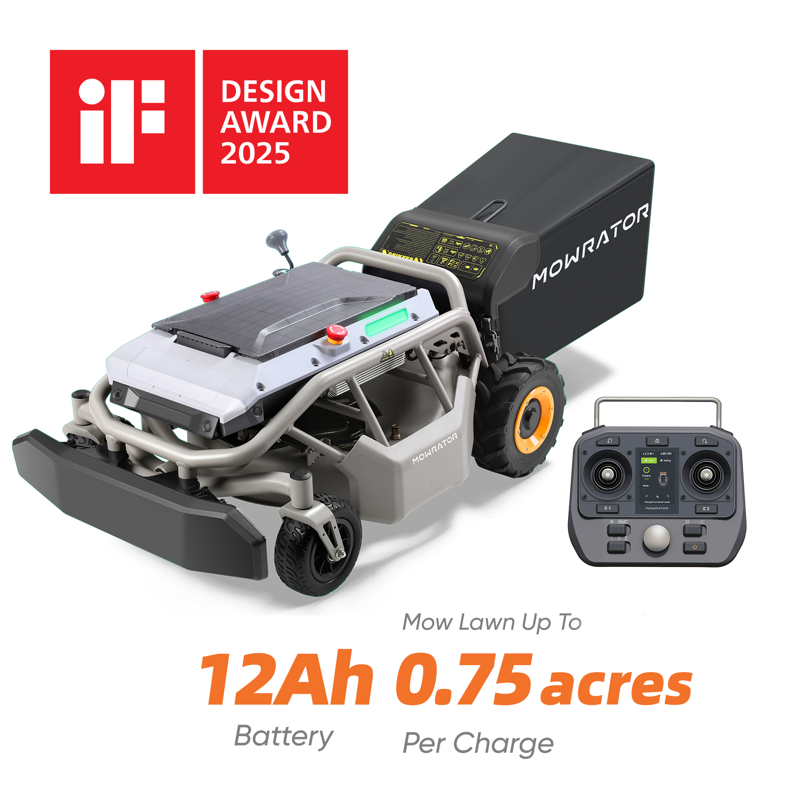 Mowrator S1 Remote Control Electric Lawn Mower 2WD for Flat Lawns