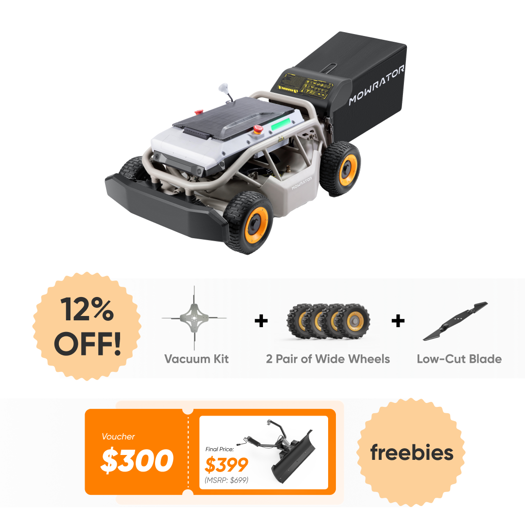 all-season master: s1 4wd lawn mower+wide wheels+vacuum kit+lowcut blade