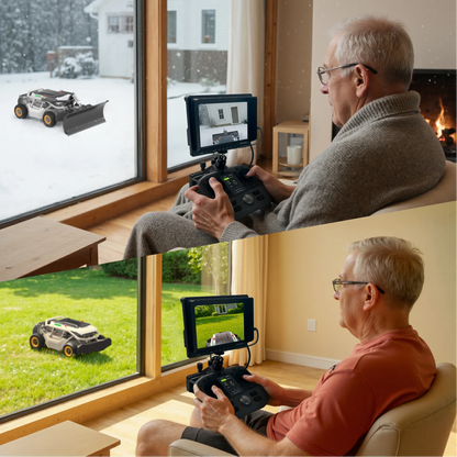 Indoor Snow Plow Bundle | S1 4WD 18AH Lawn Mower+Snow Plow Kit+MOWFUN FPV