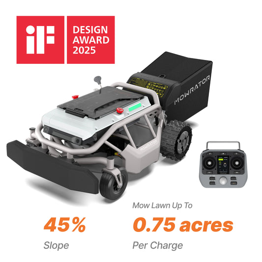 Mowrator S1 2WD 45% Slope Remote Control Lawn Mower with Leaf Shredding Vacuum