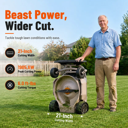 Mowrator S1 21" Leaf & Lawn 2WD 45% Slope (24°) Remote Control Mower