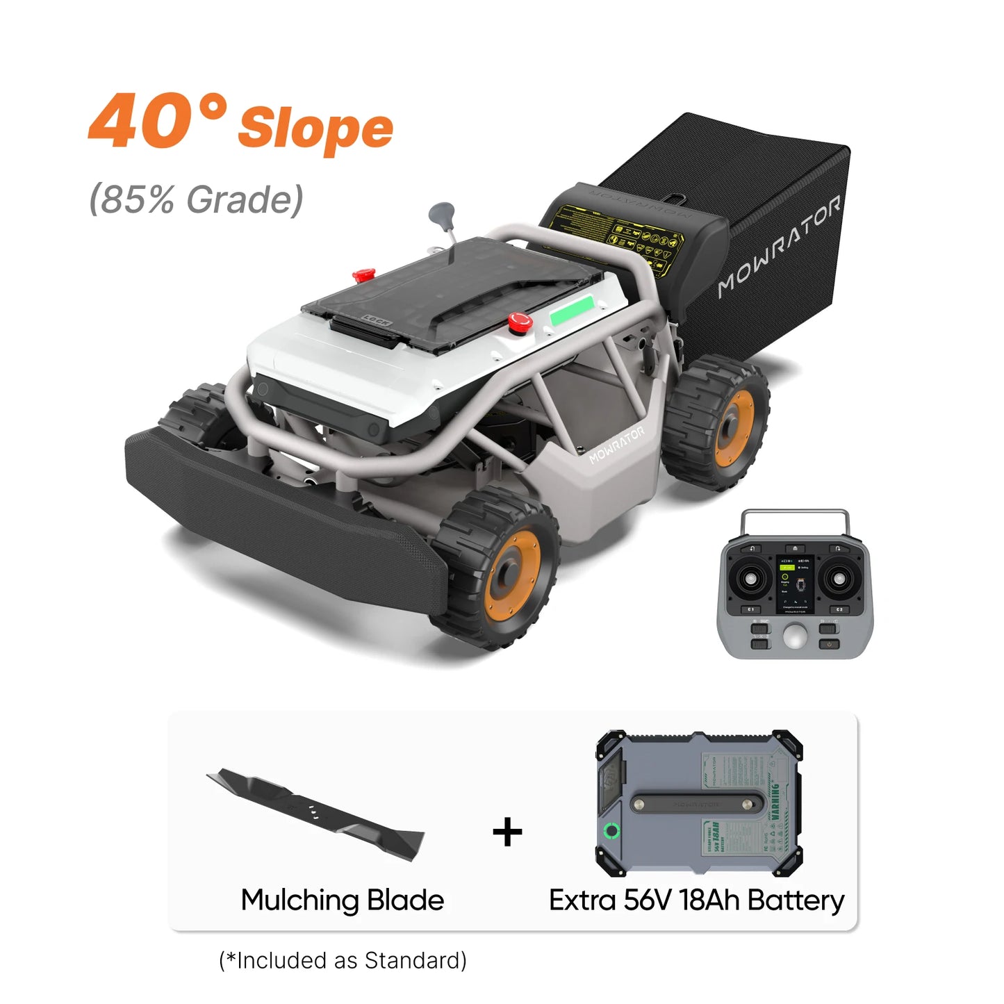 extended power bundle: mowrator s1 4wd 18ah lawn mower+extra 18ah battery