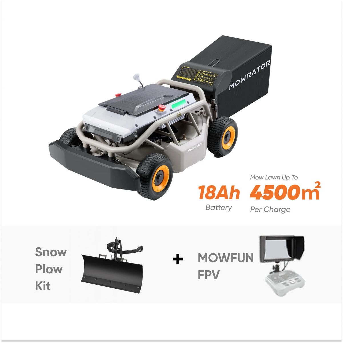 Indoor Mow Plow Bundle S1 4WD Lawn Mower+Snow Plow Kit+MOWFUN FPV