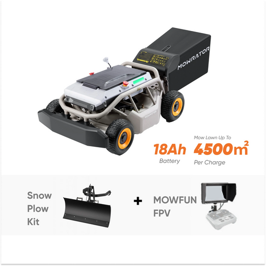 Indoor Snow Plow Bundle | S1 4WD 18AH Lawn Mower+Snow Plow Kit+MOWFUN FPV