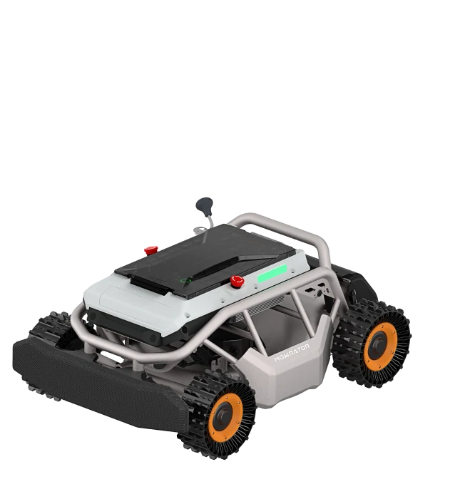 Mowrator S1 21" Leaf & Lawn 4WD 119% Slope (50°) Remote Control Mower Grip Tread Tire Edition