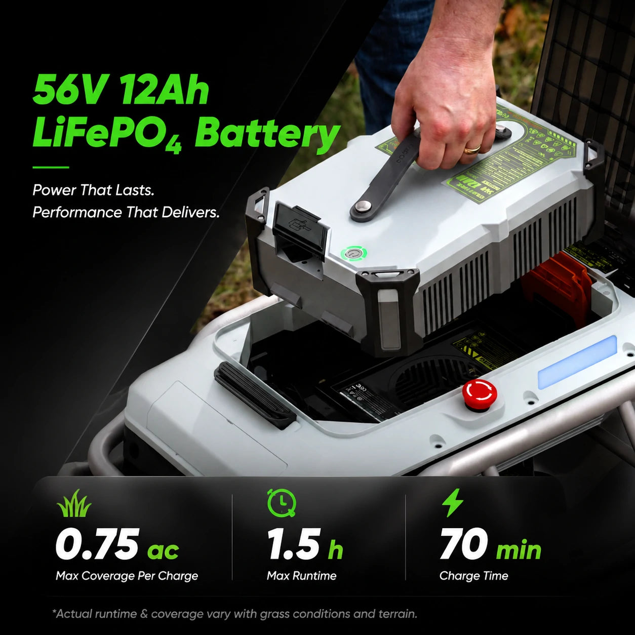 mowrator s1 21" leaf & lawn 2wd 45% slope (24°) remote control mower