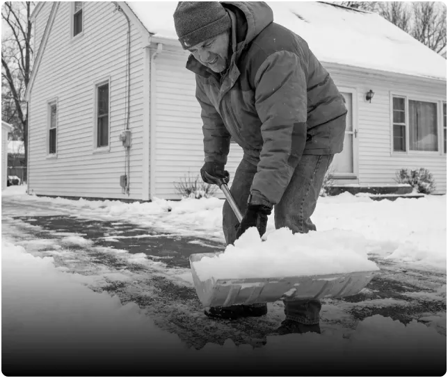 Sore back & knees from hours of shoveling