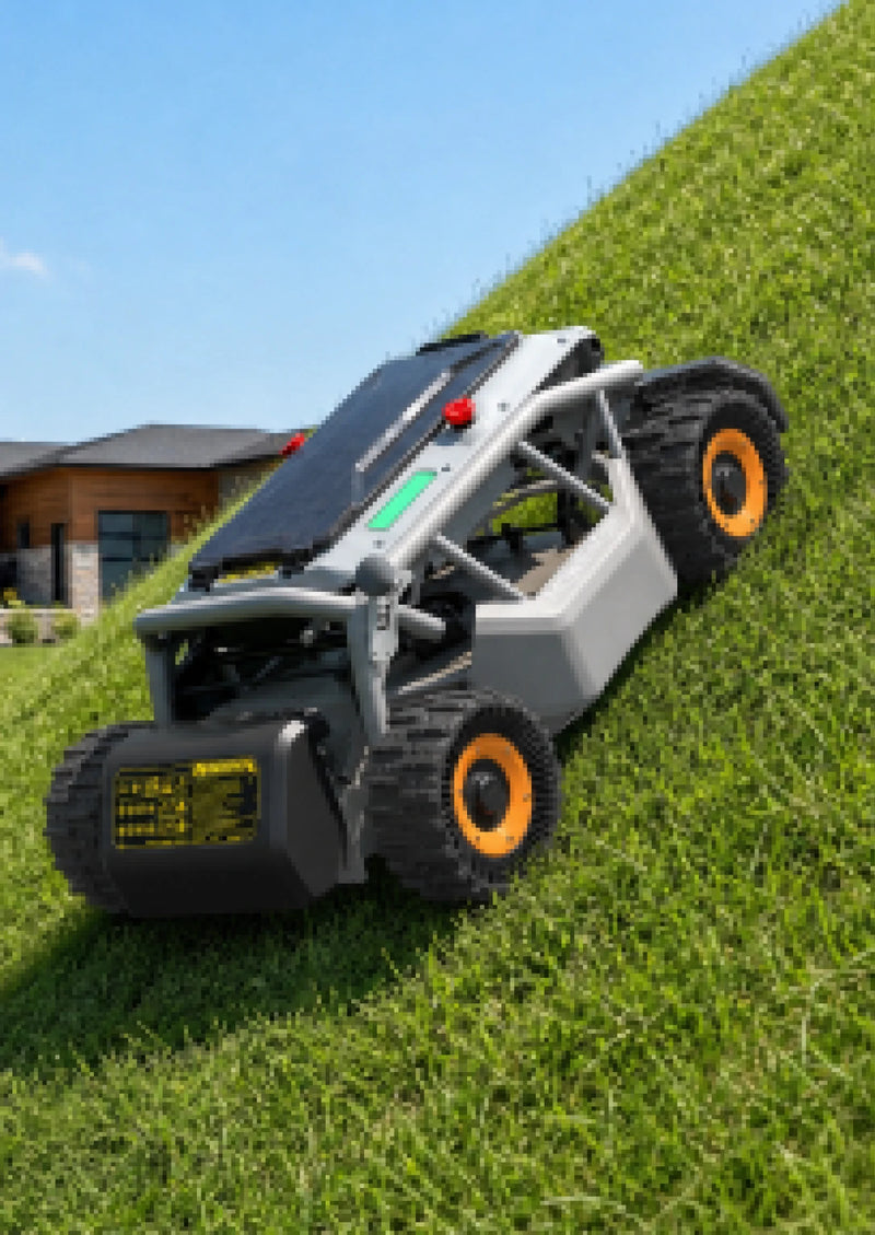 Mowrator S1 21" Leaf & Lawn 4WD 119% Slope (50°) Remote Control Mower Grip Tread Tire Edition