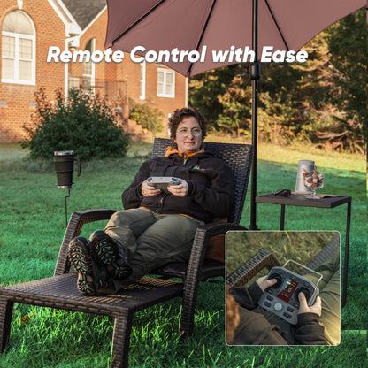 Mowrator S1 remote control lawn mower operation. Text: 'Remote Control with Ease'.