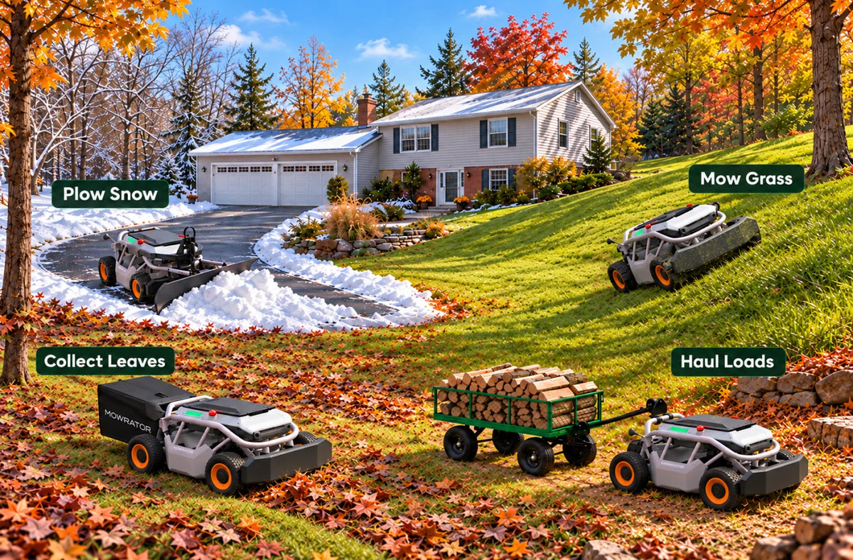 Mowrator S1 adapting to seasonal yard work