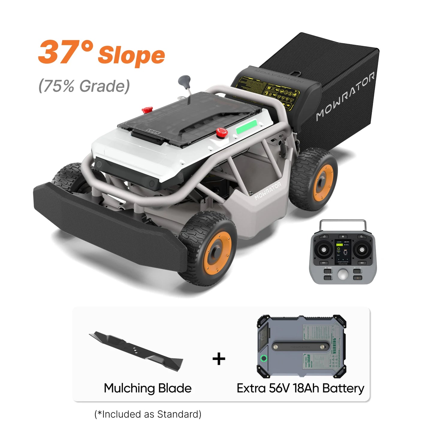 extended power bundle: mowrator s1 4wd 18ah lawn mower+extra 18ah battery