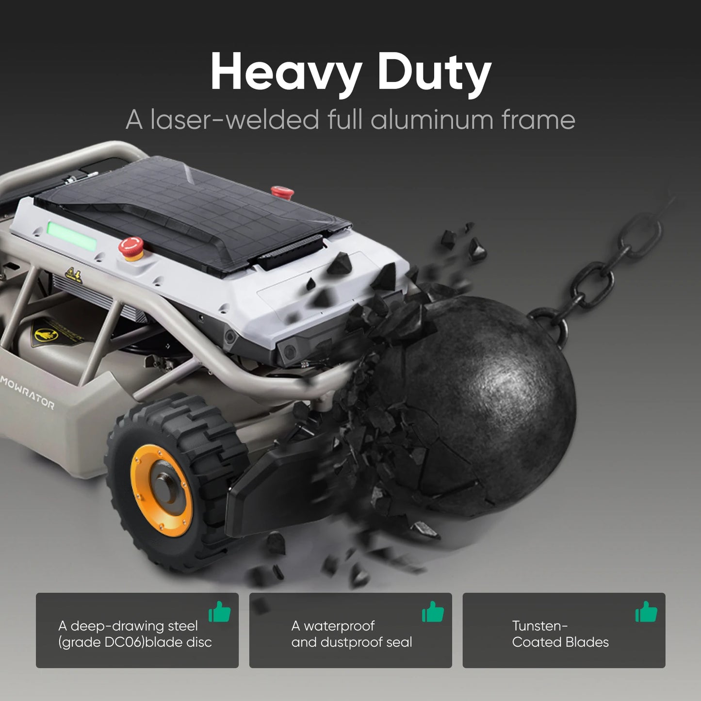 mowrator s1 remote control lawn mower 4wd 85% slope(wide wheels edition)