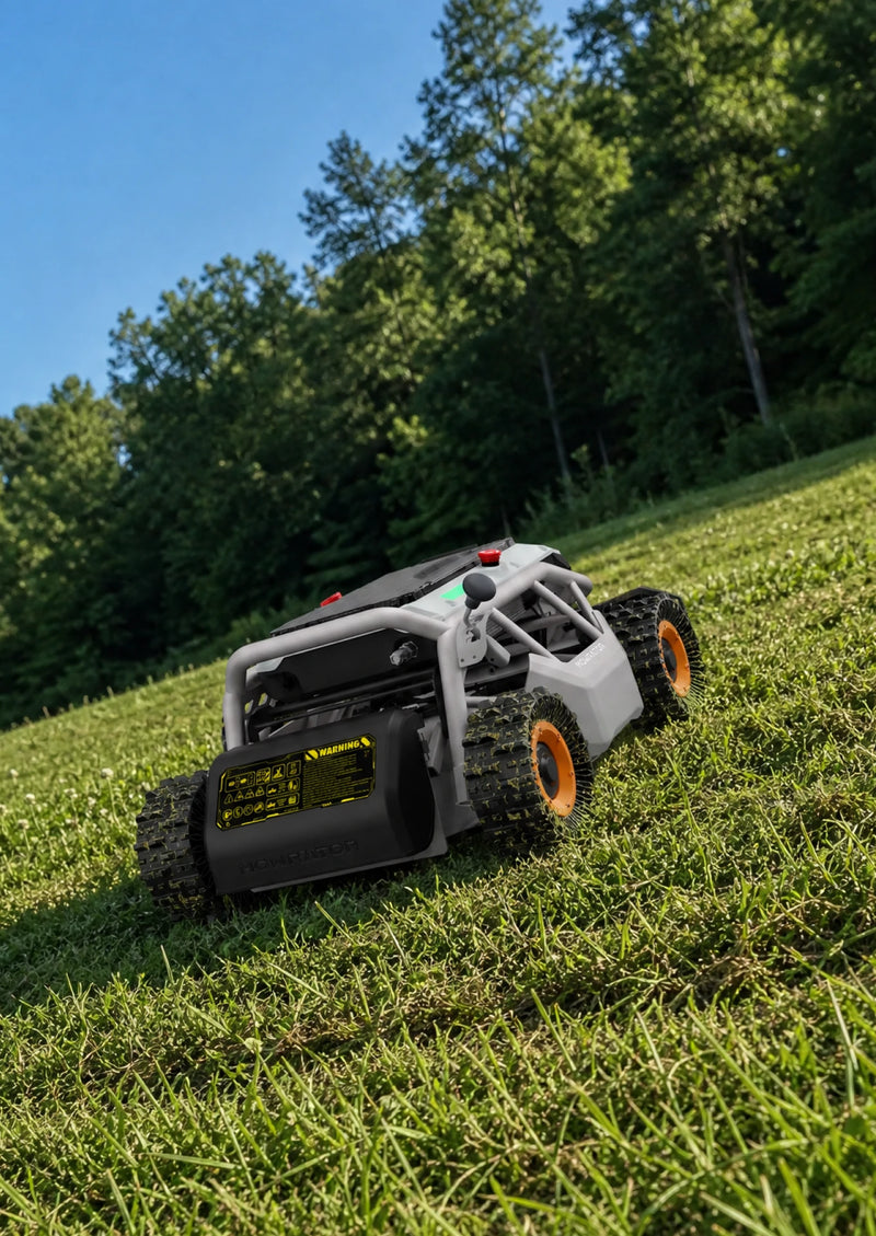 Mowrator S1 21" Leaf & Lawn 4WD 119% Slope (50°) Remote Control Mower Grip Tread Tire Edition