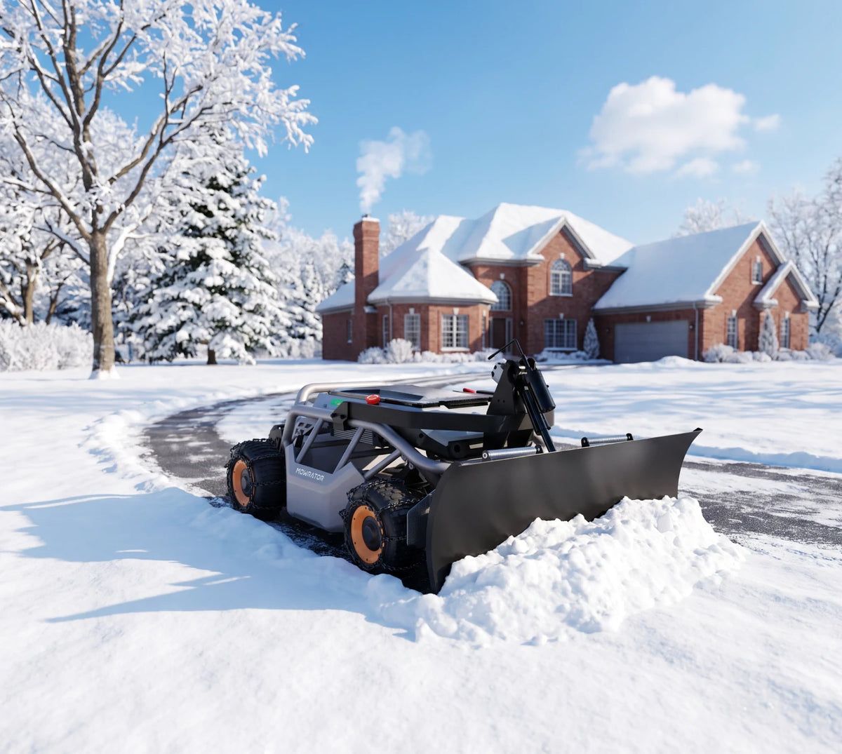 S1 4WD snow plow clearing winter snow